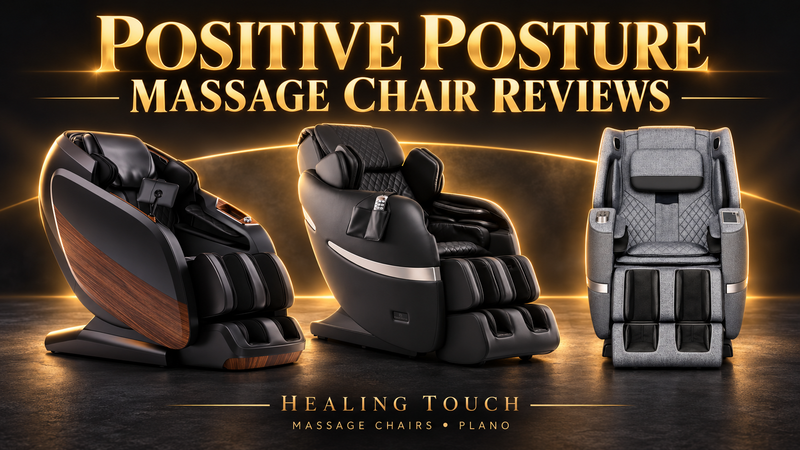 Positive Posture massage-chair lineup — Healing Touch review and comparison graphic