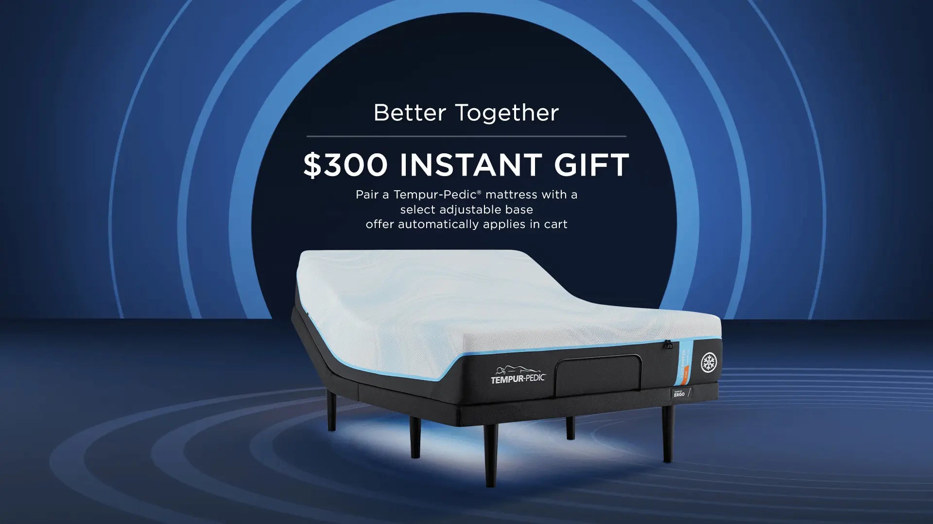 Tempur-Pedic TEMPUR-Ergo Power Base with adjustable head and foot, featuring sleek design and remote control for customizable comfort.