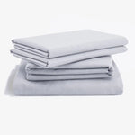 Tempur-Pedic ProAir sheet set with white mesh breathable fabric, featuring smooth, soft bedding for comfortable sleep.