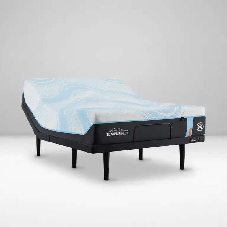Tempur-Pedic TEMPUR-Ergo Power Base with adjustable head and foot sections, modern design, and remote control for customizable comfort.