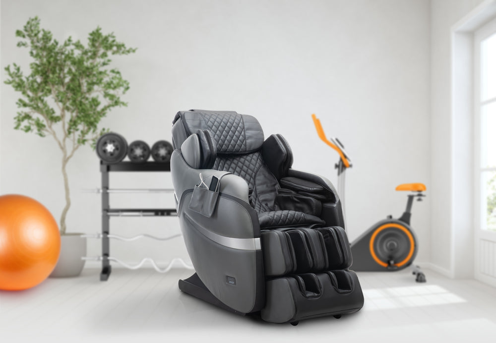Brio Sport Massage Chair Graphite in home gym