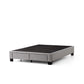 Malouf Duncan platform bed frame with a sleek silver base, shown from a three-quarter angle without a mattress.