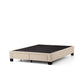 Malouf Duncan platform bed frame with a modern design, shown from a side angle without mattress, featuring a sturdy wooden base.