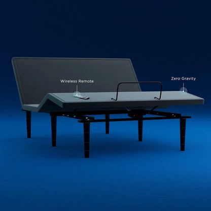 Tempur-Pedic Ease® Power Base with adjustable head and foot sections, featuring remote control and modern design.