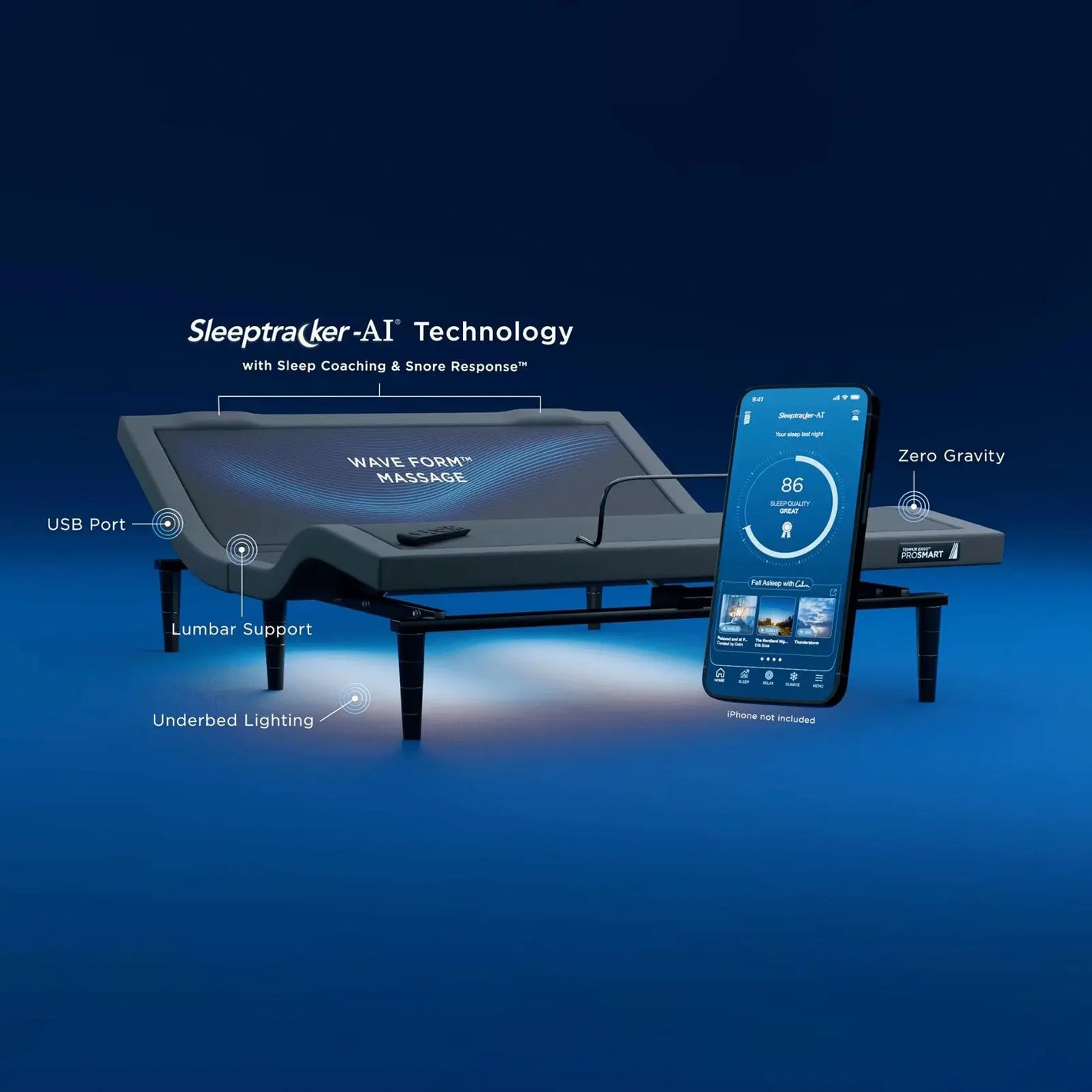 Tempur-Pedic TEMPUR-Ergo ProSmart Base with adjustable features and modern design for customizable sleep comfort.