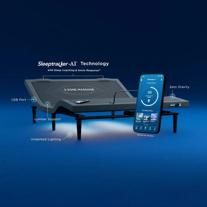 Tempur-Pedic TEMPUR-Ergo® Smart Base with adjustable frame and control panel for personalized sleep comfort