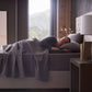 Malouf classic cotton sheet set with smooth, crisp white sheets and pillowcases displayed on a neatly made bed.