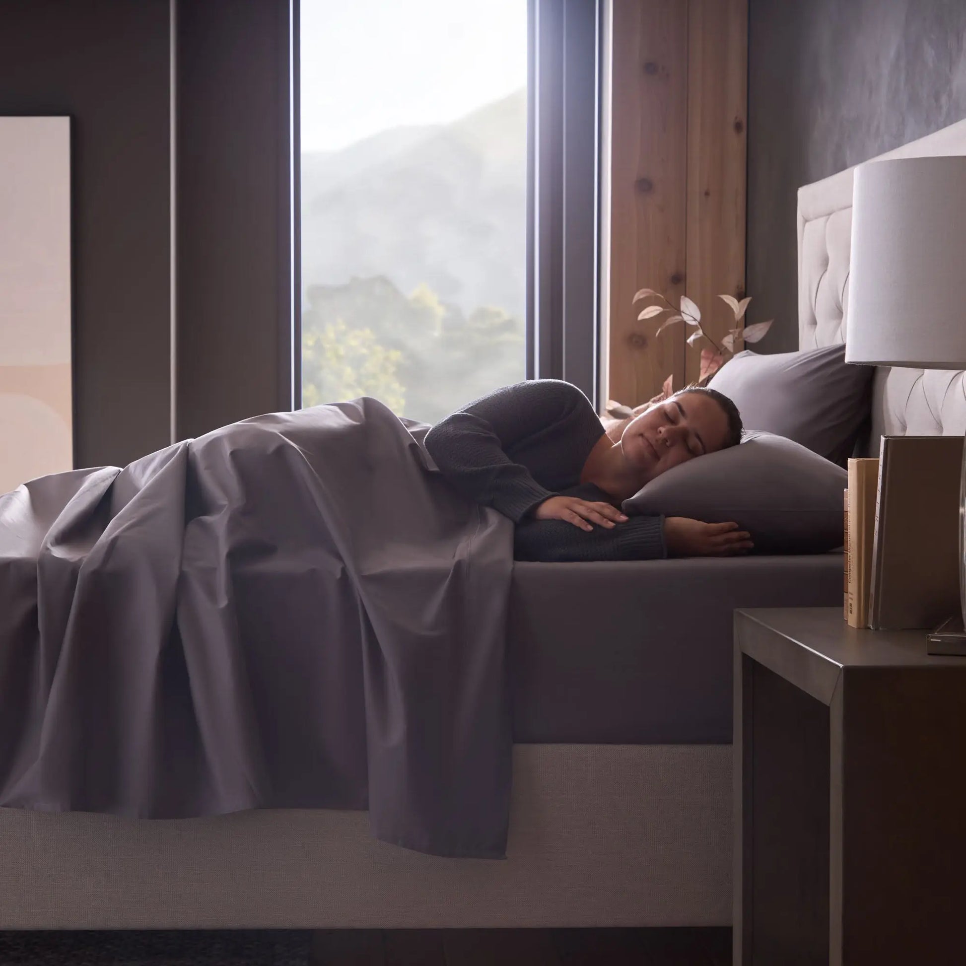 Malouf classic cotton sheet set with smooth, crisp white sheets and pillowcases displayed on a neatly made bed.