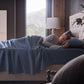 Malouf classic cotton sheet set with smooth, soft fabric and a crisp white appearance, perfect for comfortable bedding.