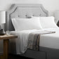 Malouf botanical sheet set made with TENCEL Lyocell fiber, featuring soft, breathable fabric and a crisp white design.