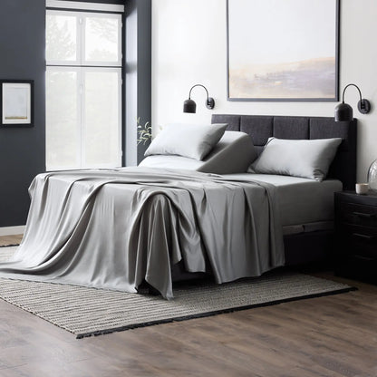 Malouf botanical sheet set made from TENCEL Lyocell fiber, featuring soft, breathable fabric and a natural floral design.