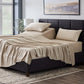 Smooth bamboo rayon sheet set by Malouf with soft, breathable fabric and a split queen design, shown in the image.