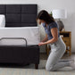 Malouf Five Sided and OmniPhase mattress protector showing its layered design and secure fit on a mattress.