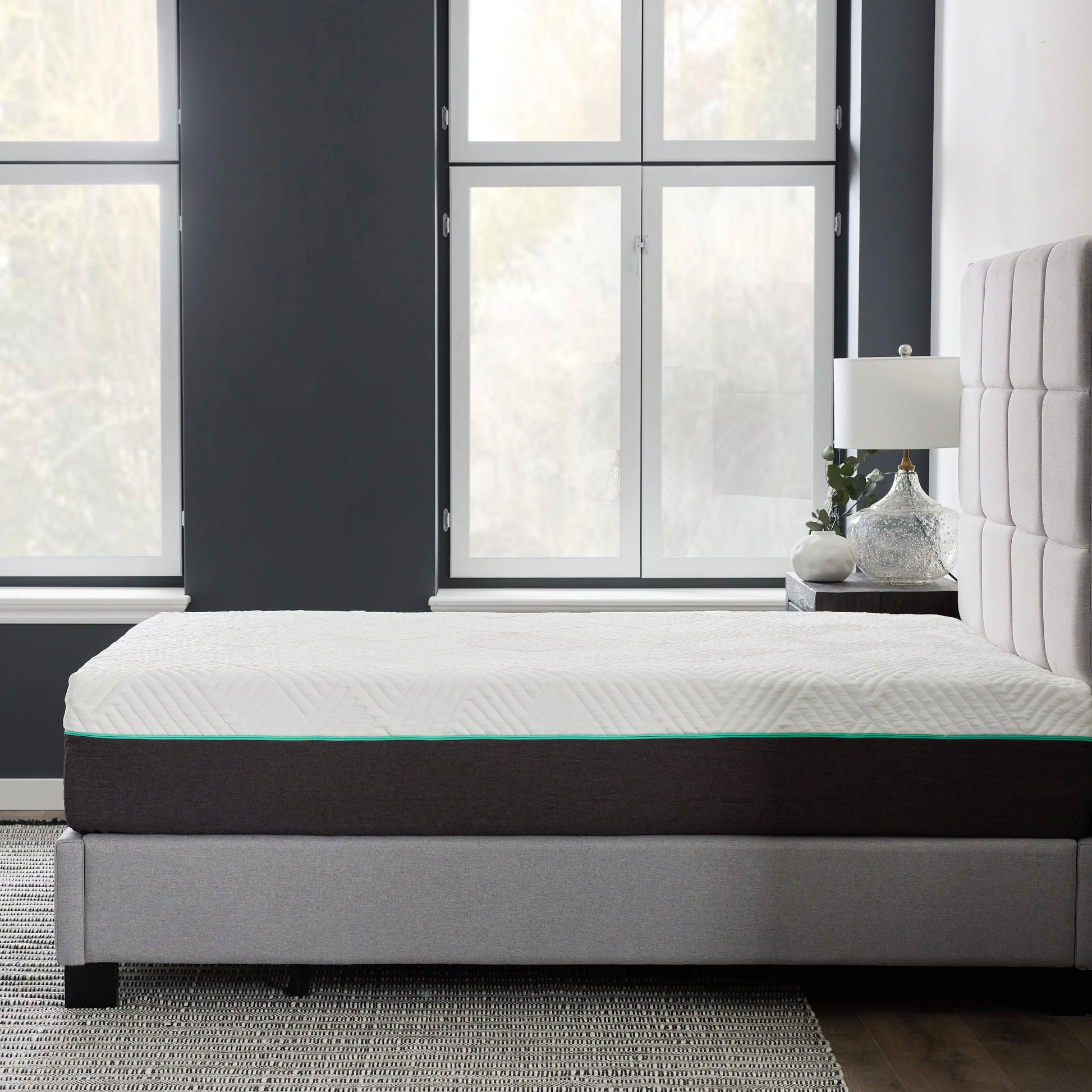 Malouf Duncan platform bed frame with sleek design, featuring a sturdy wooden structure and modern finish.
