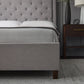 Malouf Eastman platform bed frame with a sleek, modern design and straight web panel headboard for a stylish bedroom setup.