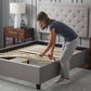Malouf Eastman platform bed frame shown with sturdy wooden slats and clean modern design for a stylish bedroom setup.