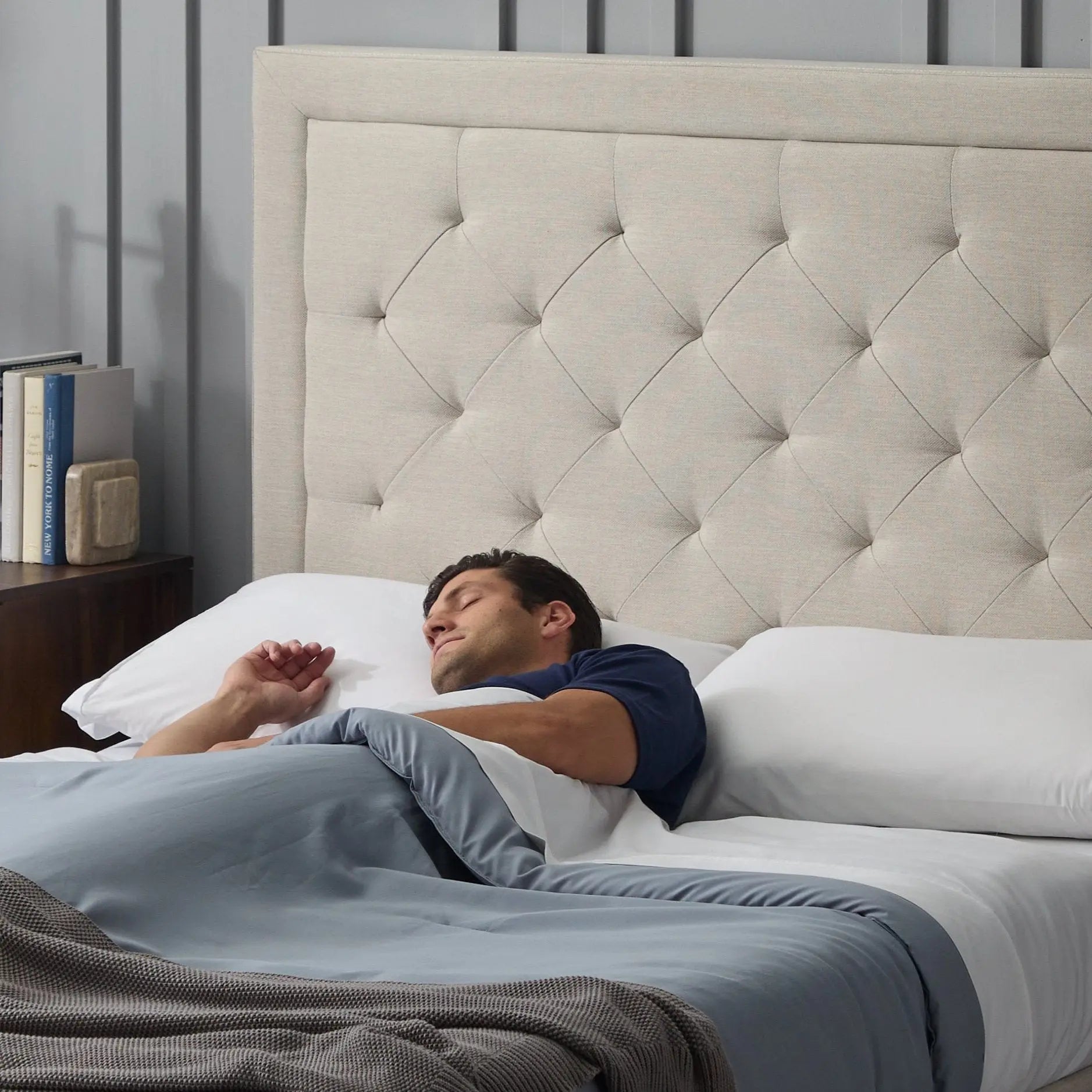 Malouf Hennessy headboard featuring a stylish design with soft fabric upholstery and a modern, elegant look.