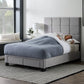 Malouf Scoresby headboard in neutral fabric, showcasing a modern design with clean lines and padded upholstery for a stylish bedroom look.