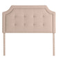 Malouf Carlisle headboard in Desert White, showcasing a stylish, upholstered design with clean lines and plush fabric for bedroom decor.