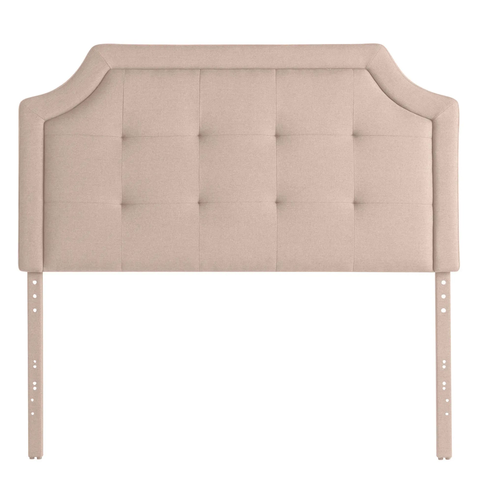 Malouf Carlisle headboard in Desert White, showcasing a stylish, upholstered design with clean lines and plush fabric for bedroom decor.