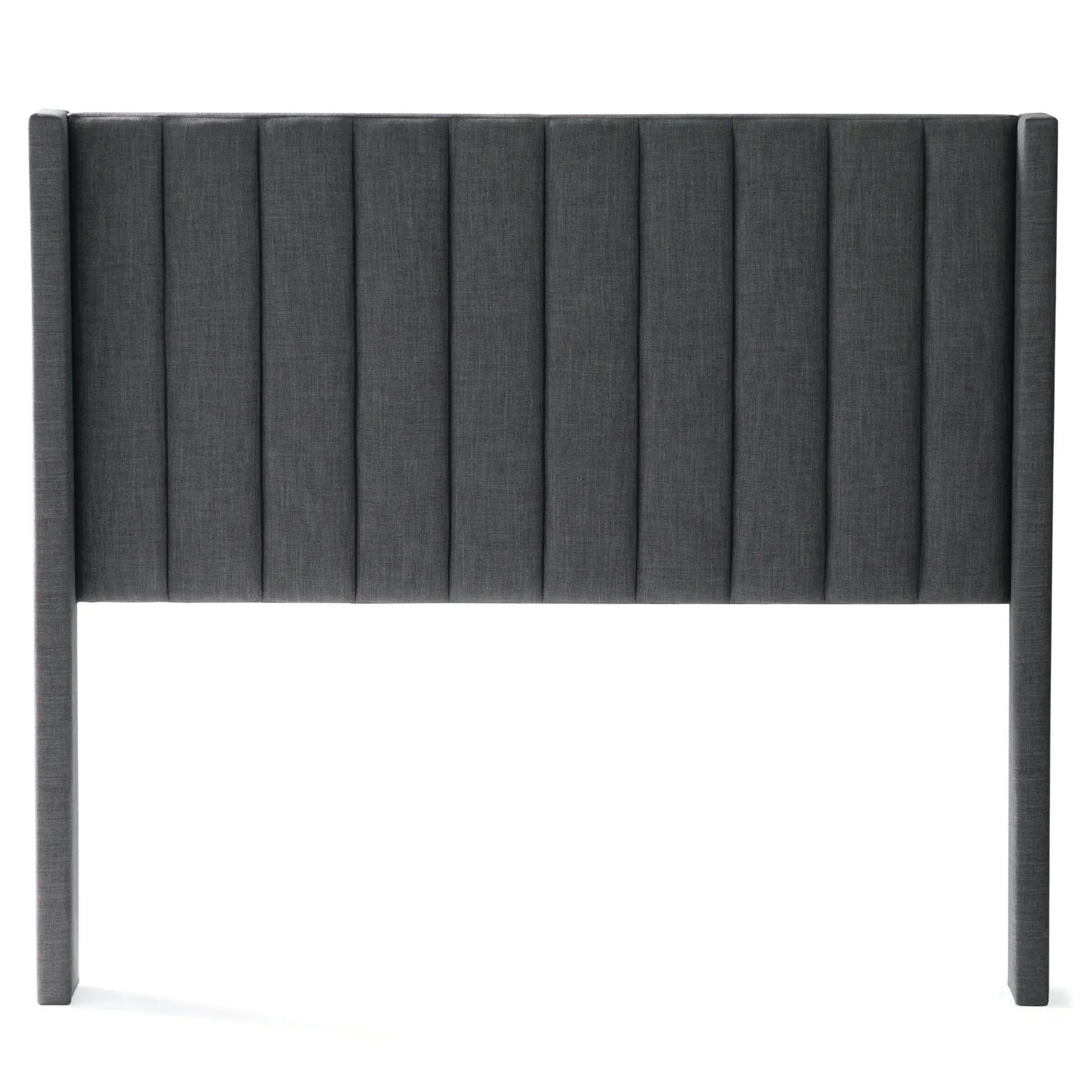 Malouf Blackwell headboard in charcoal fabric, shown in a straightforward view against a white background.