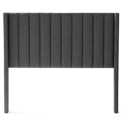 Malouf Blackwell headboard in charcoal fabric, shown in a straightforward view against a white background.