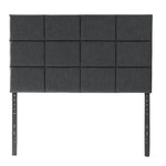 Malouf Scoresby Headboard in charcoal, featuring a sleek design, shown on a white background from a straight-on angle.