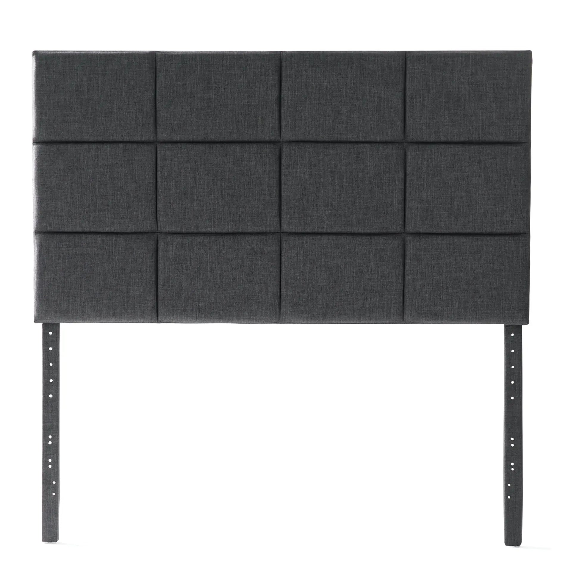 Malouf Scoresby Headboard in charcoal, featuring a sleek design, shown on a white background from a straight-on angle.