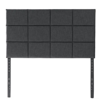 Malouf Scoresby Headboard in charcoal, featuring a sleek design, shown on a white background from a straight-on angle.