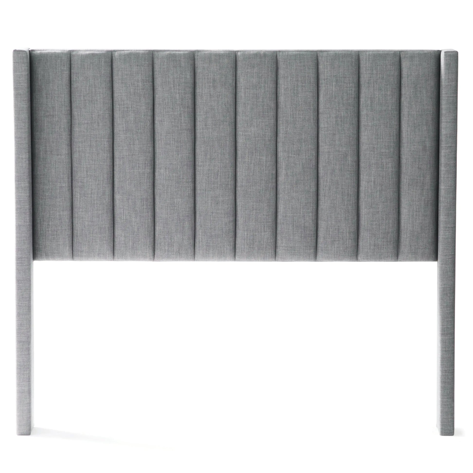 Malouf Blackwell headboard in stone color, showing a straight-on view of the upholstered fabric headboard on a white background.