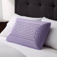 Lavender Zoned ActiveDough Pillow by Malouf showing its ergonomic shape and soft fabric cover for comfortable sleep support.