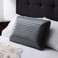 Malouf Zoned ActiveDough Pillow with bamboo charcoal cover, showing its ergonomic shape and plush surface for comfortable sleep.