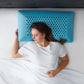 Overhead view of Malouf Zoned ActiveDough Pillow showing its ergonomic shape and plush, breathable fabric cover.