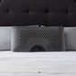 Malouf shoulder zoned dough pillow with bamboo charcoal cover, designed for ergonomic neck and shoulder support.