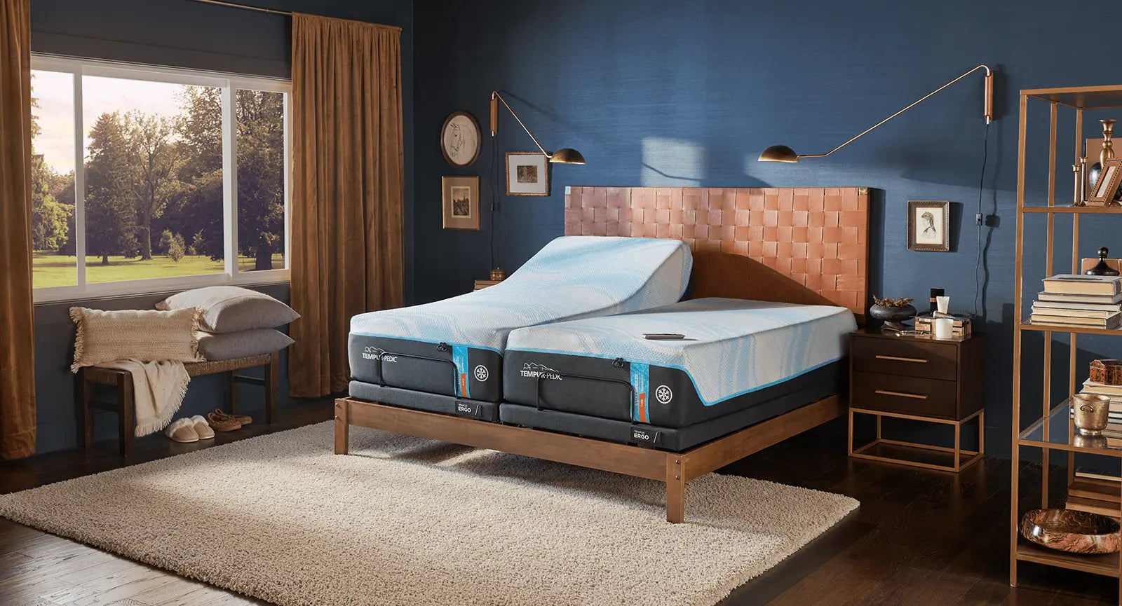 Tempur-Pedic TEMPUR-Ergo® Power Base with split design, featuring adjustable head and foot sections for customizable comfort.