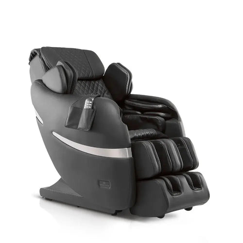 Positive Posture Brio+ massage chair, black upholstery, three-quarter view
