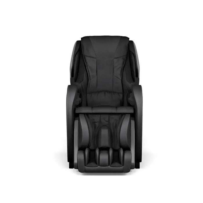 Panasonic MAF1 massage chair, black upholstery, front view