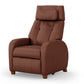 Positive Posture Cafe+ recliner in chestnut, showing its upright position with padded armrests and ergonomic design for comfort.